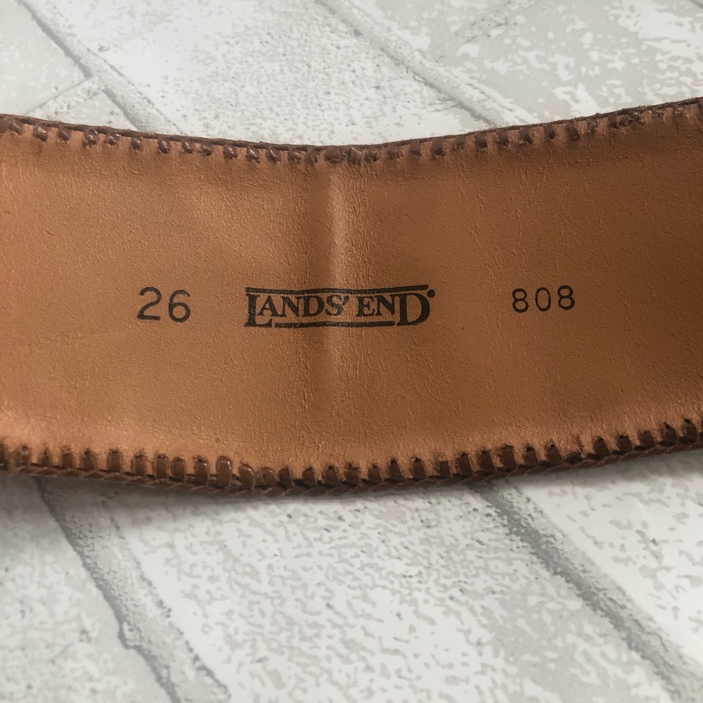 Vintage Lands' End Handwoven Guatemalan Textile & Leather Belt - Boho Southwest - Picture 3 of 7